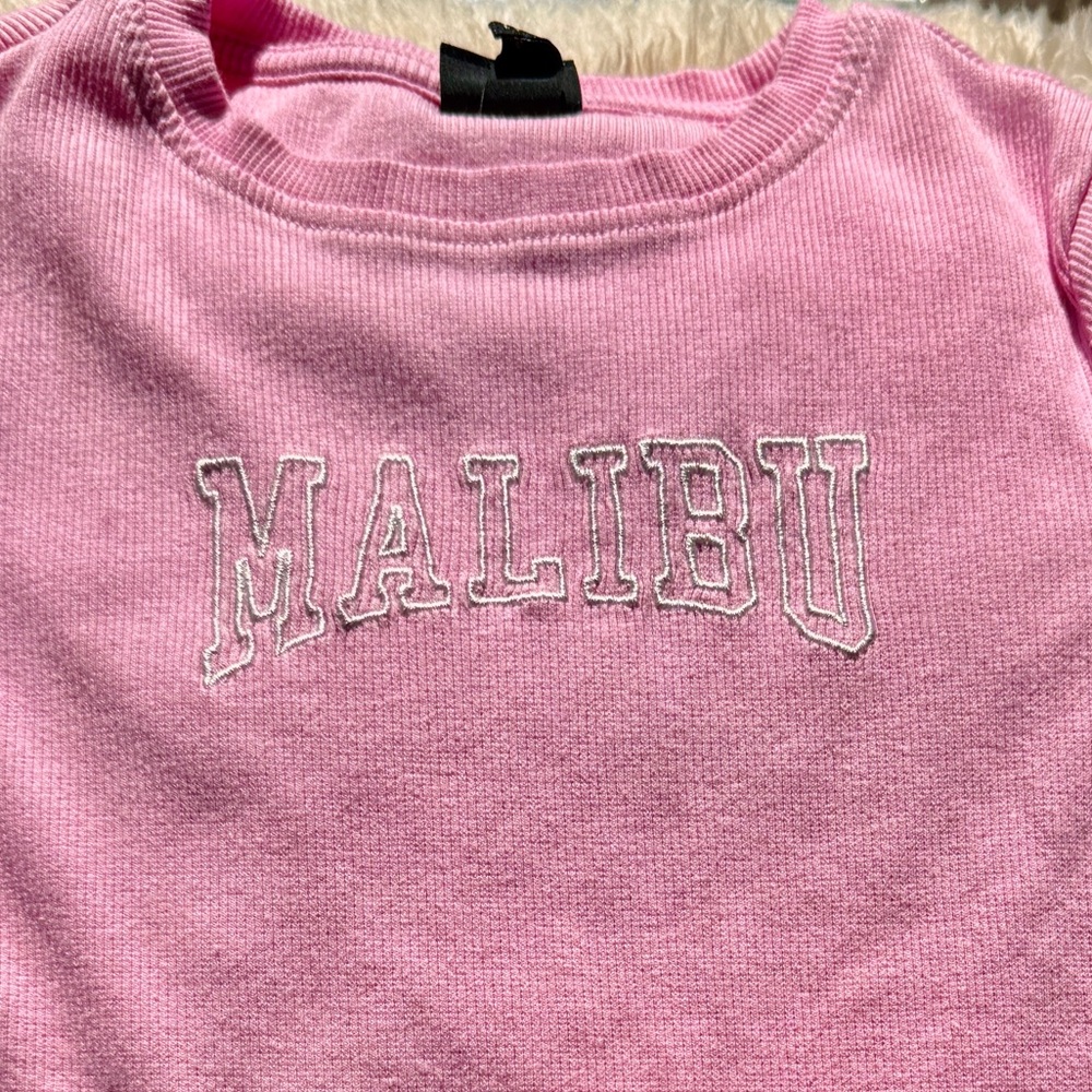 Girls pink Malibu t-shirt 6/7